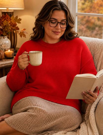 Oversized Cashmere-Blend Crewneck Sweater The Nichole Collection