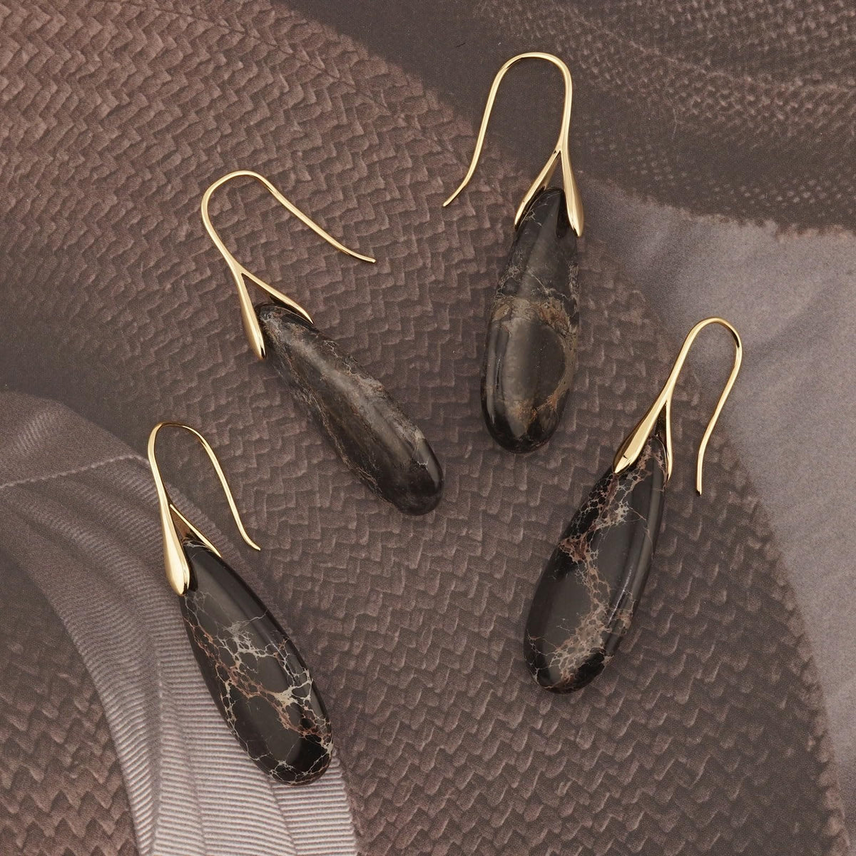 Natural Stone Teardrop Dangle Earrings The Nichole Collection - Official Site