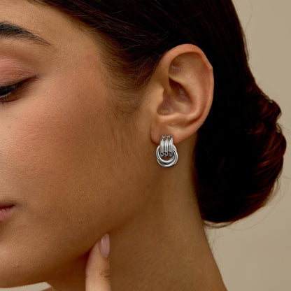 Geometric Gold Knot Statement Earrings The Nichole Collection - Official Site