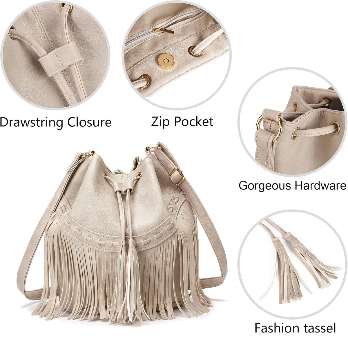 PARISIAN FRINGE BUCKET BAG The Nichole Collection