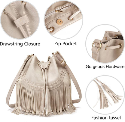 PARISIAN FRINGE BUCKET BAG The Nichole Collection