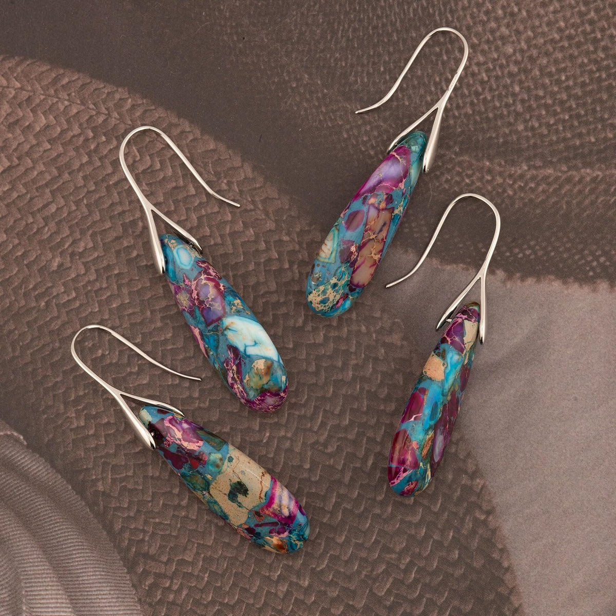 Natural Stone Teardrop Dangle Earrings The Nichole Collection - Official Site