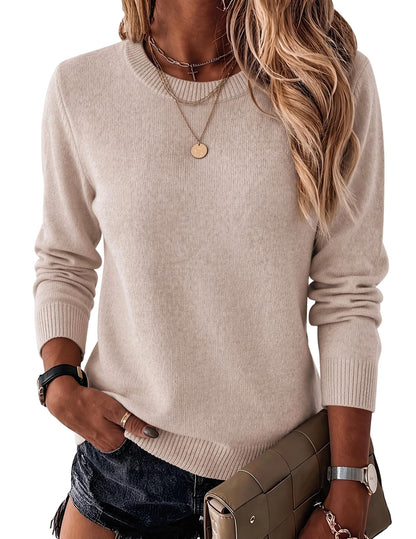 Wool Blend Crewneck Pullover Sweater