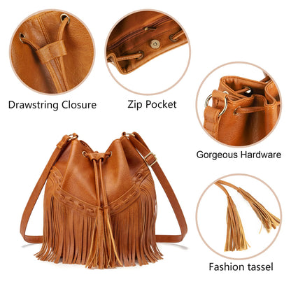 PARISIAN FRINGE BUCKET BAG The Nichole Collection