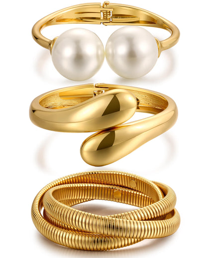 Gold Stackable Bangle Set