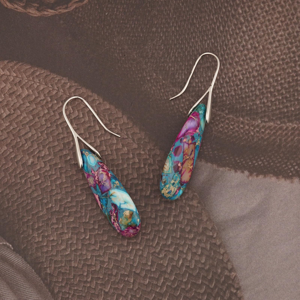Natural Stone Teardrop Dangle Earrings The Nichole Collection - Official Site