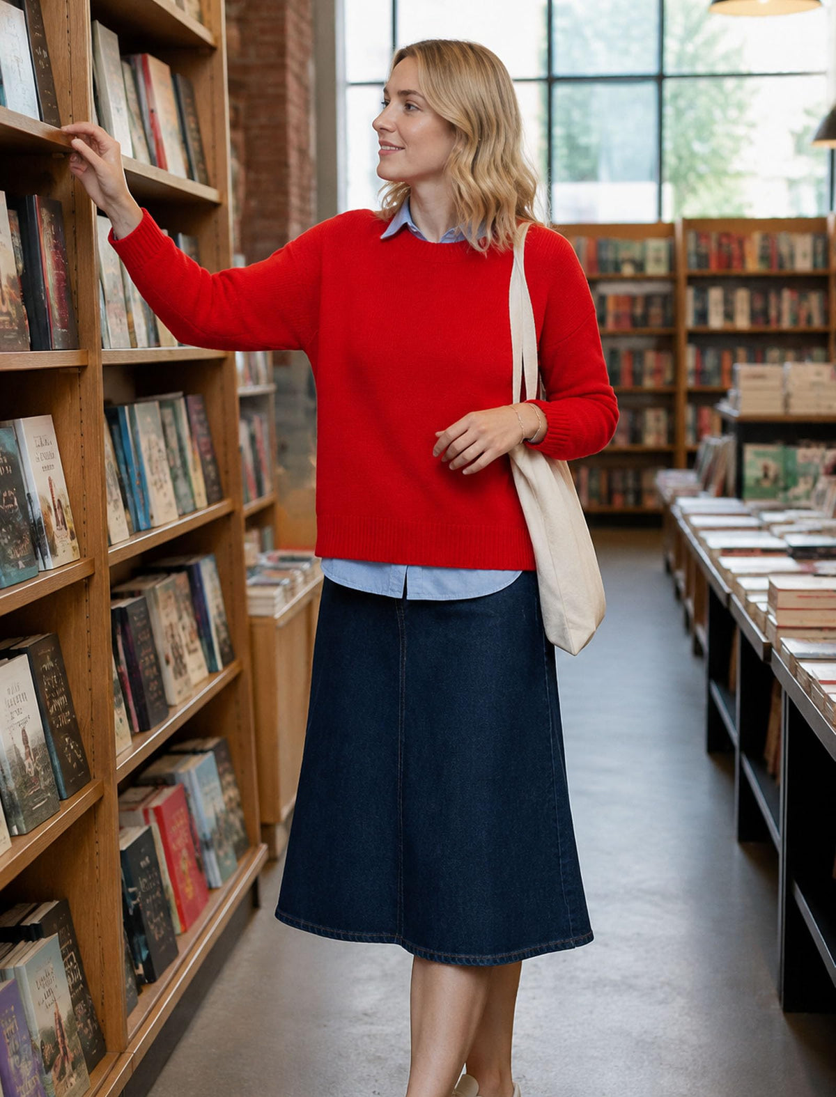 Oversized Cashmere-Blend Crewneck Sweater The Nichole Collection