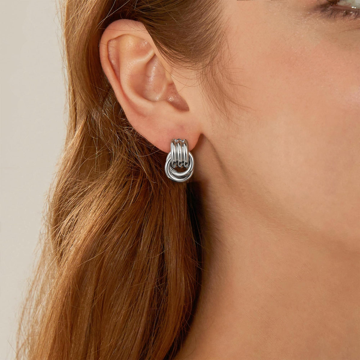 Geometric Gold Knot Statement Earrings The Nichole Collection - Official Site