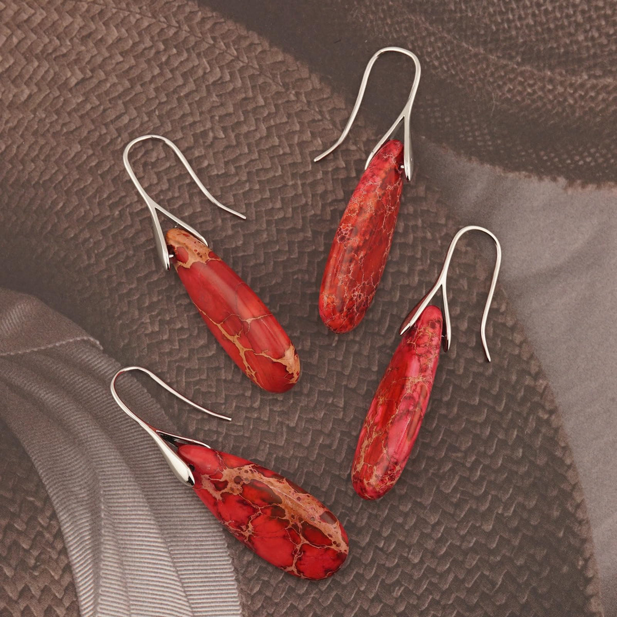 Natural Stone Teardrop Dangle Earrings The Nichole Collection - Official Site