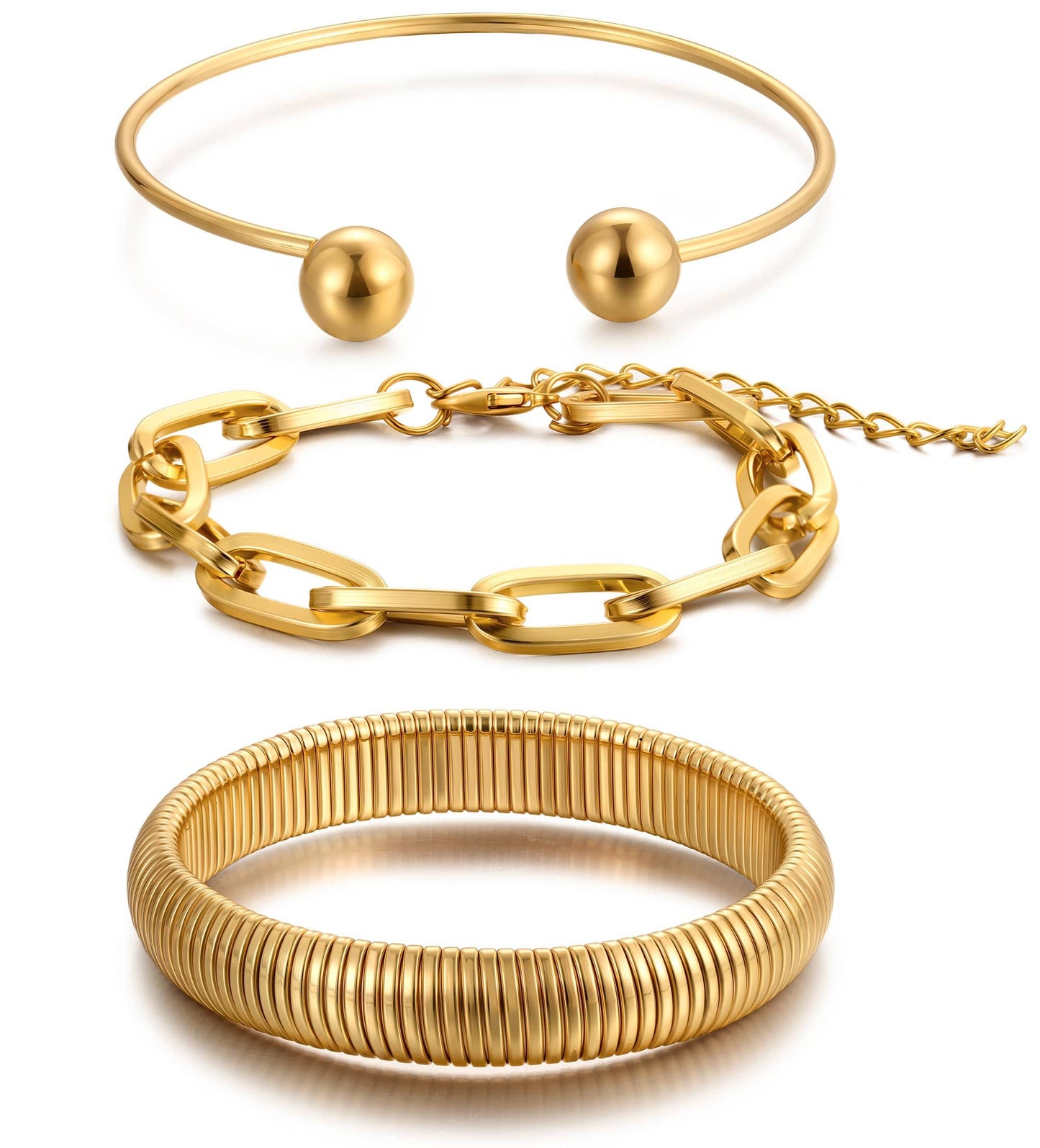 Gold Stackable Bangle Set