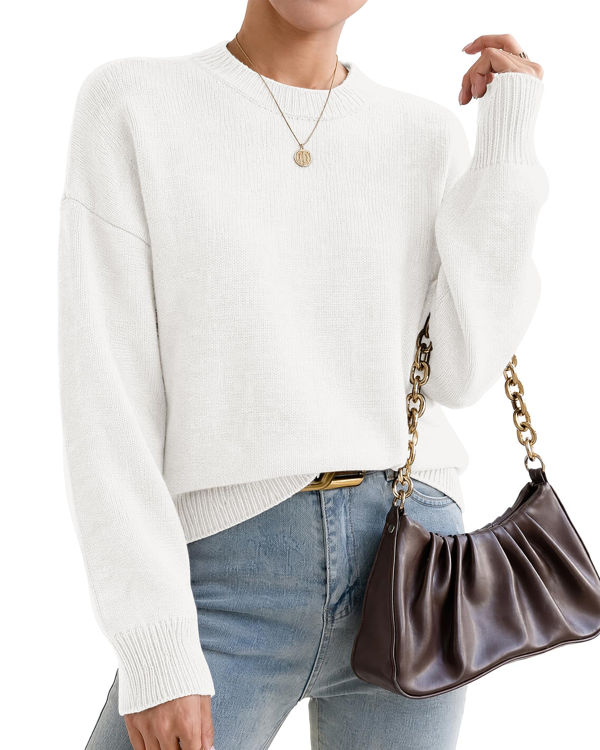 Oversized Cashmere-Blend Crewneck Sweater The Nichole Collection