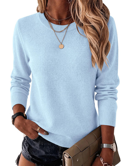 Wool Blend Crewneck Pullover Sweater