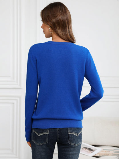 100% Merino Wool Crewneck Sweater The Nichole Collection