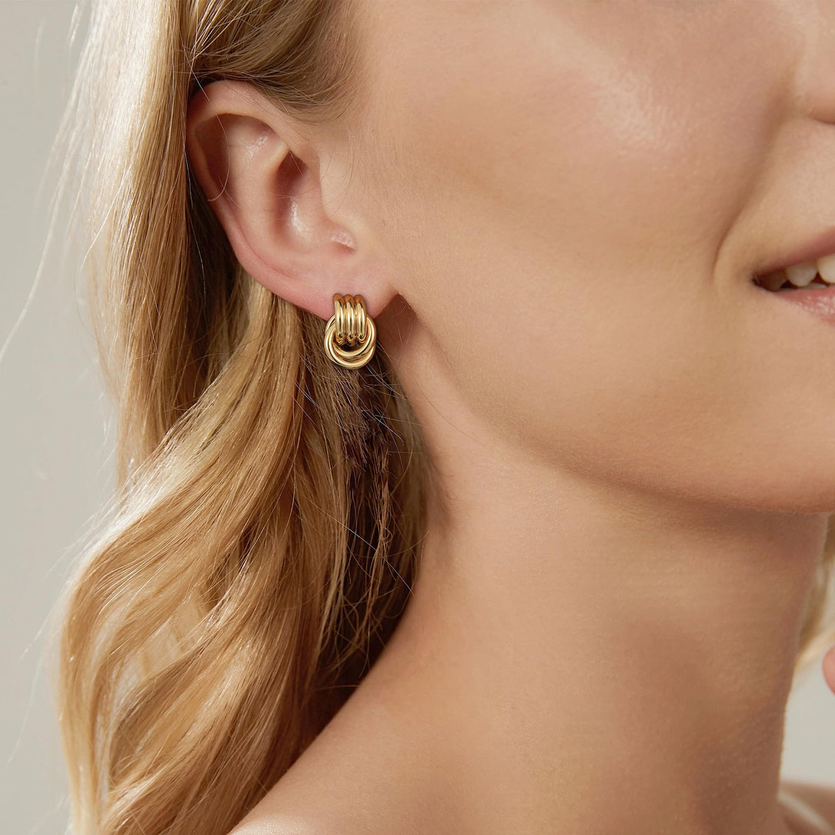 Geometric Gold Knot Statement Earrings The Nichole Collection - Official Site