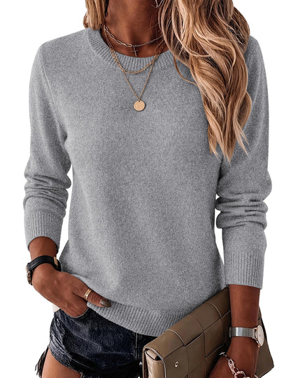 Wool Blend Crewneck Pullover Sweater