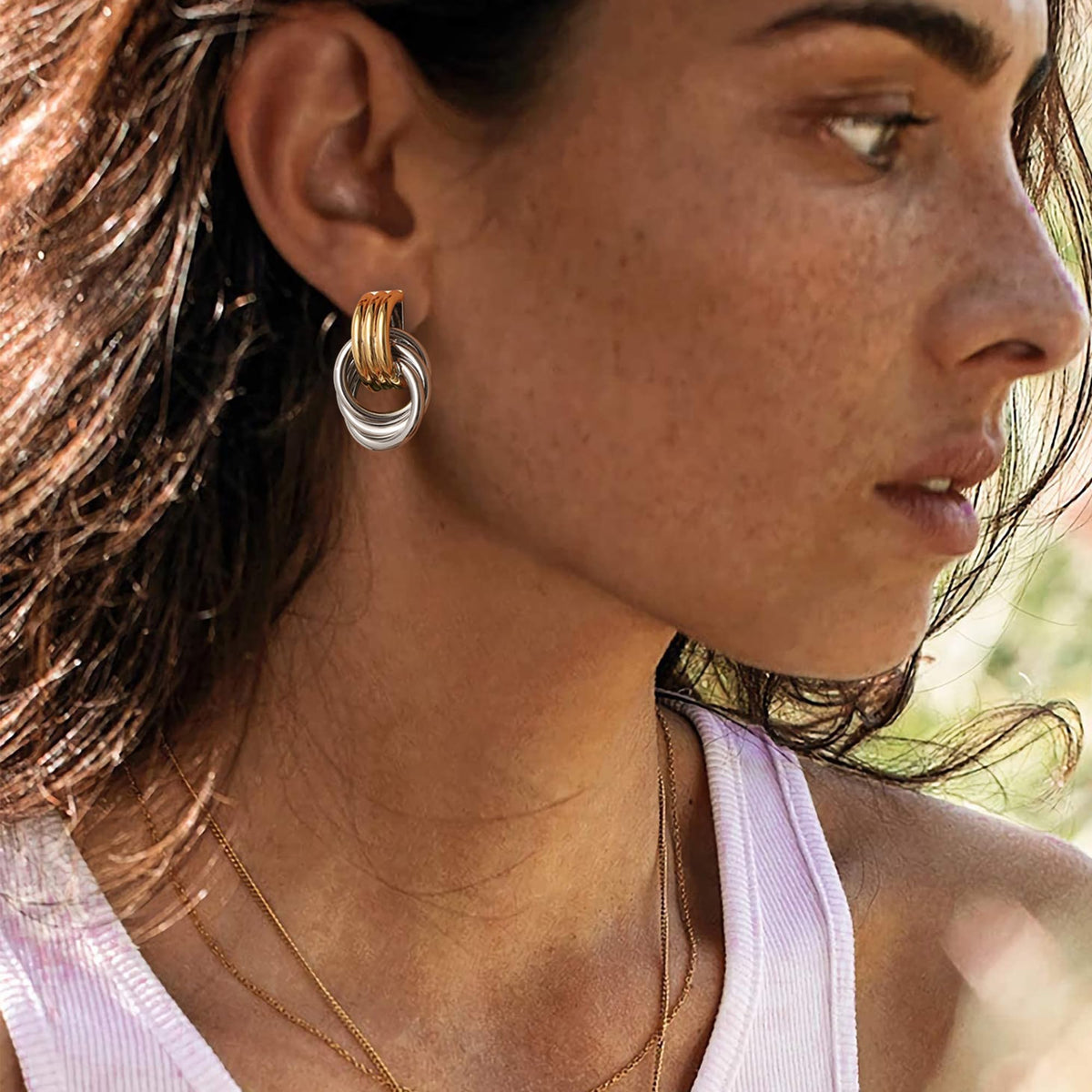 Geometric Gold Knot Statement Earrings The Nichole Collection - Official Site