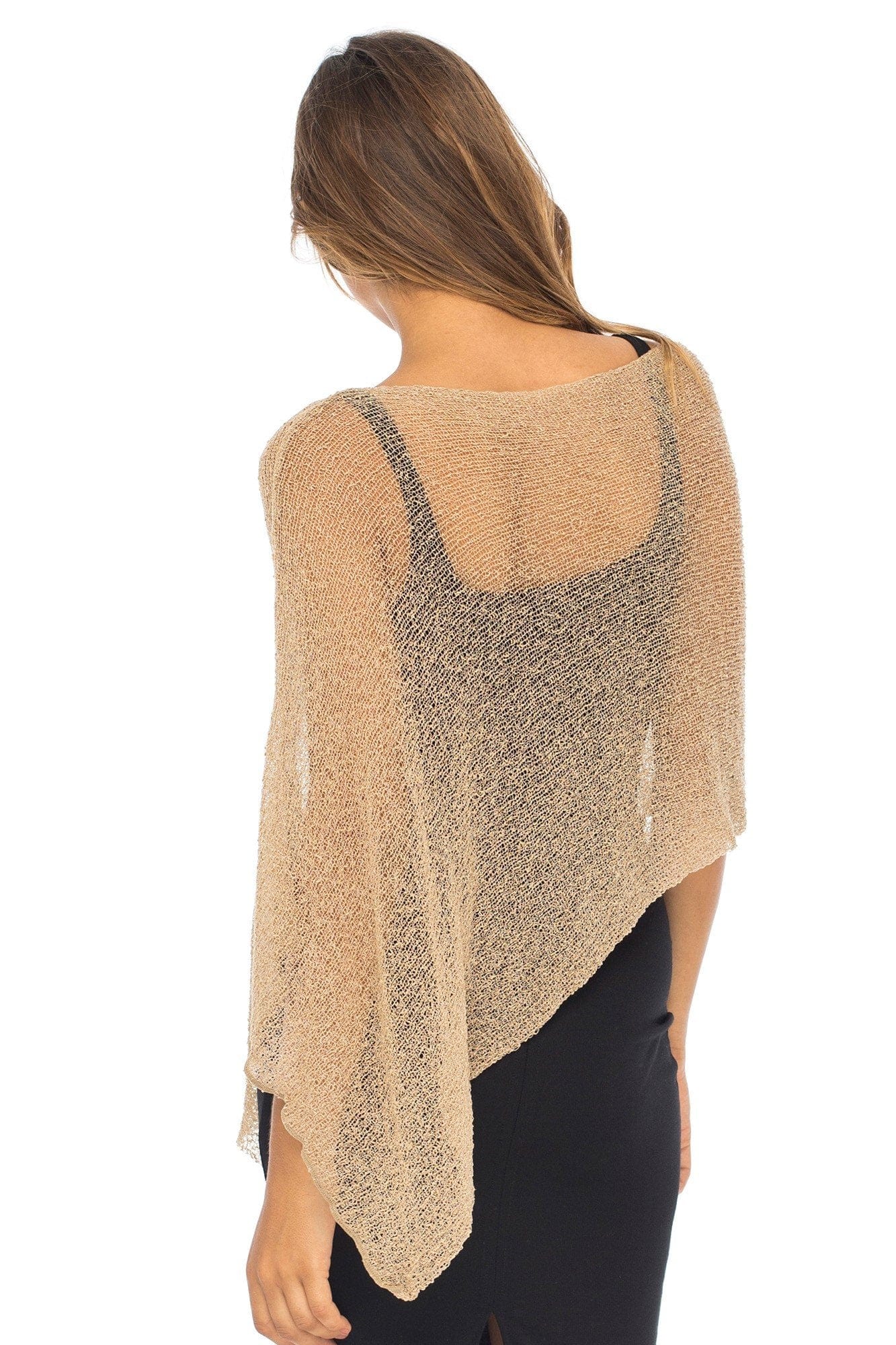 Women's Sheer Poncho Shrug Bolero, Lightweight Summer Shrug Pullover Sweater