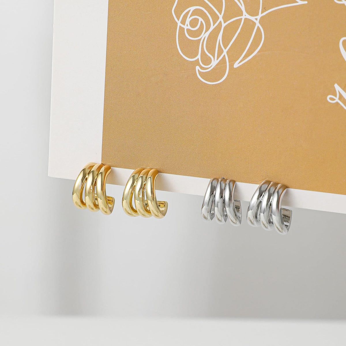 Geometric Gold Knot Statement Earrings The Nichole Collection - Official Site