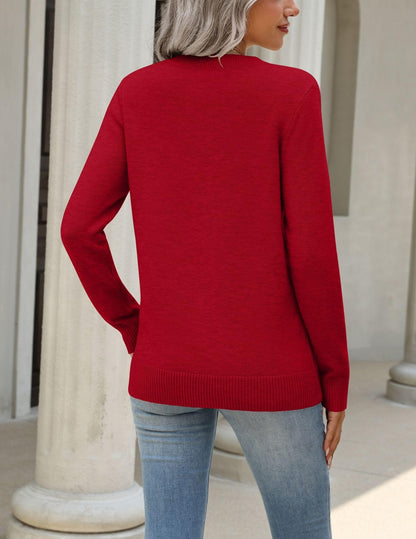 Wool Blend Crewneck Pullover Sweater
