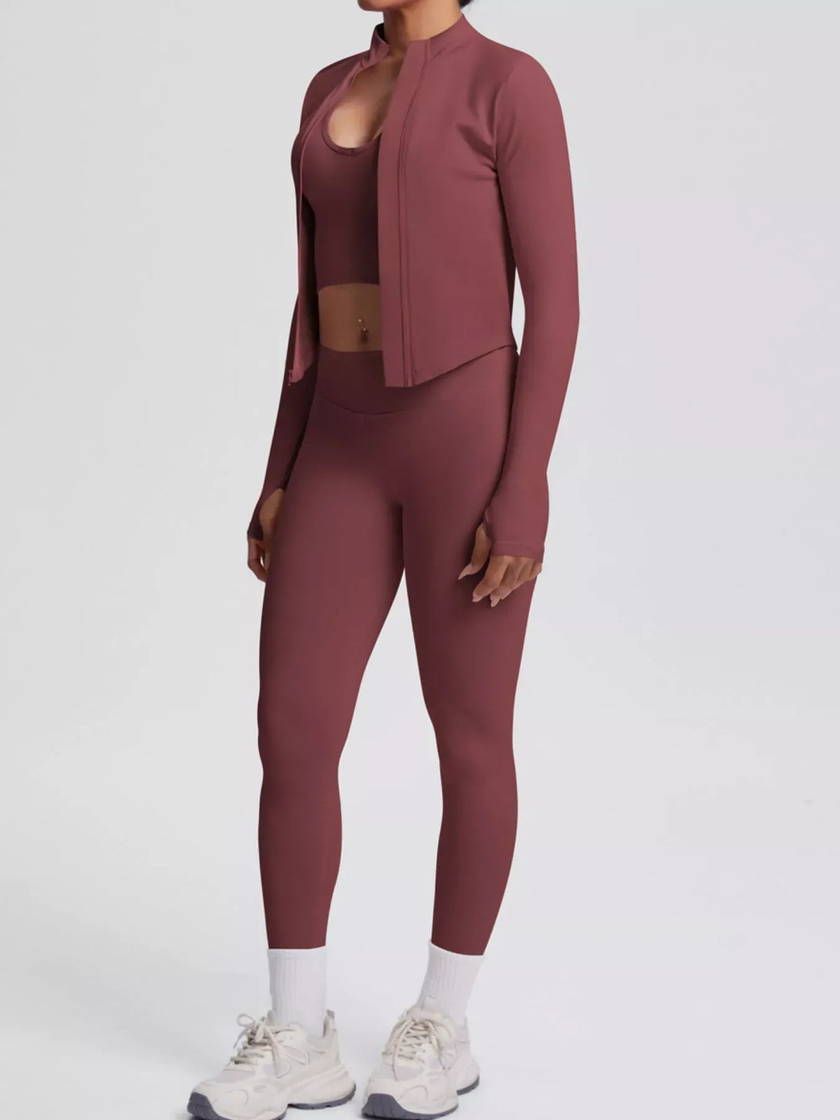 Tank, Zip-Up Jacket and Leggings Active Set The Nichole Collection - Official Site