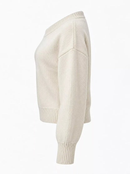 One-Shoulder Ribbed Knit Sweater The Nichole Collection