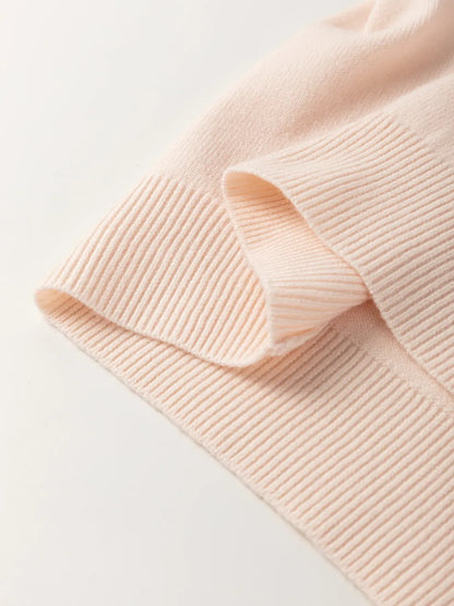 Pearl-Embellished Bow-Detail Short-Sleeve Sweater The Nichole Collection