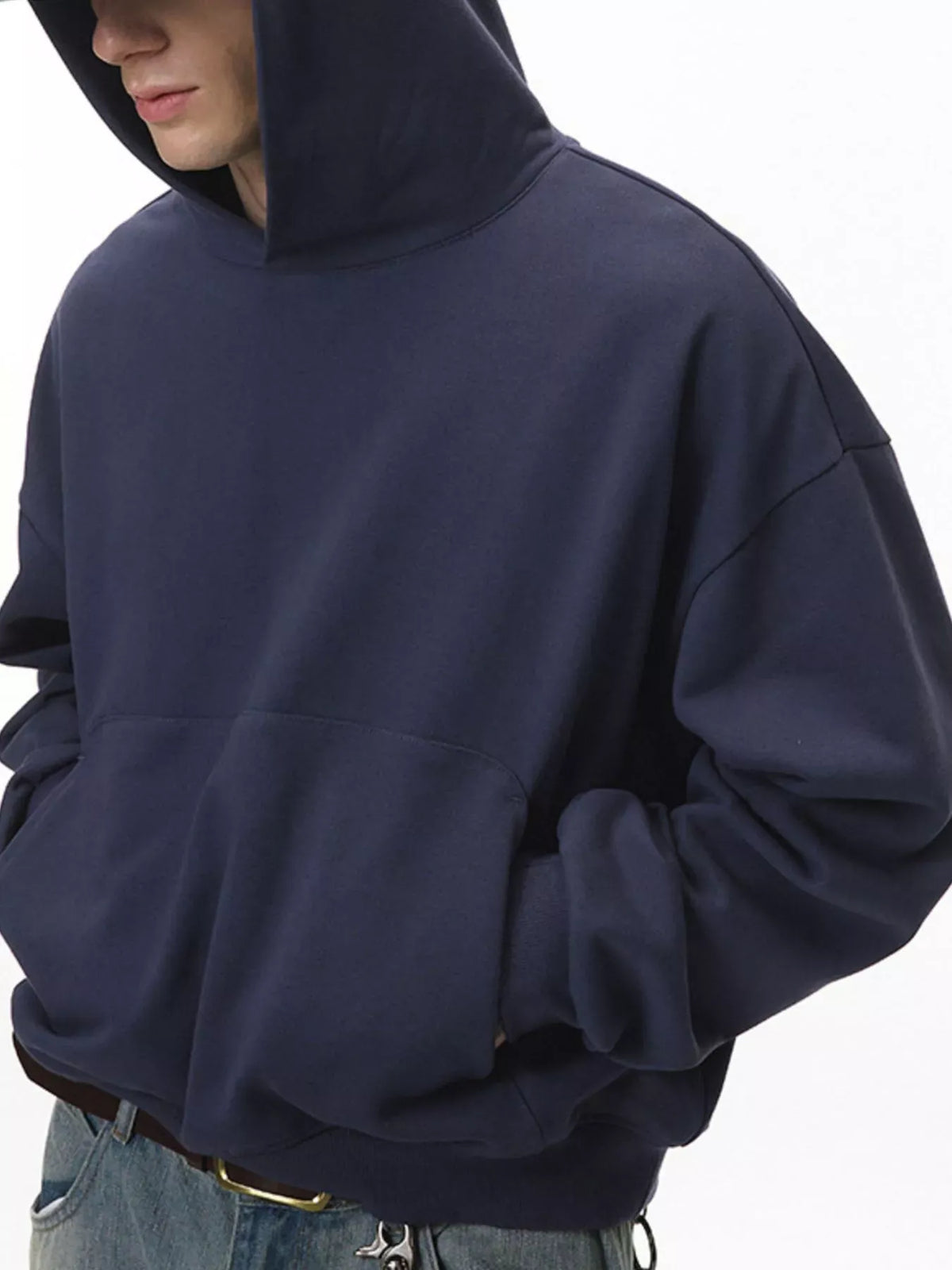Men's Dropped-Shoulder Kangaroo-Pocket Hoodie The Nichole Collection