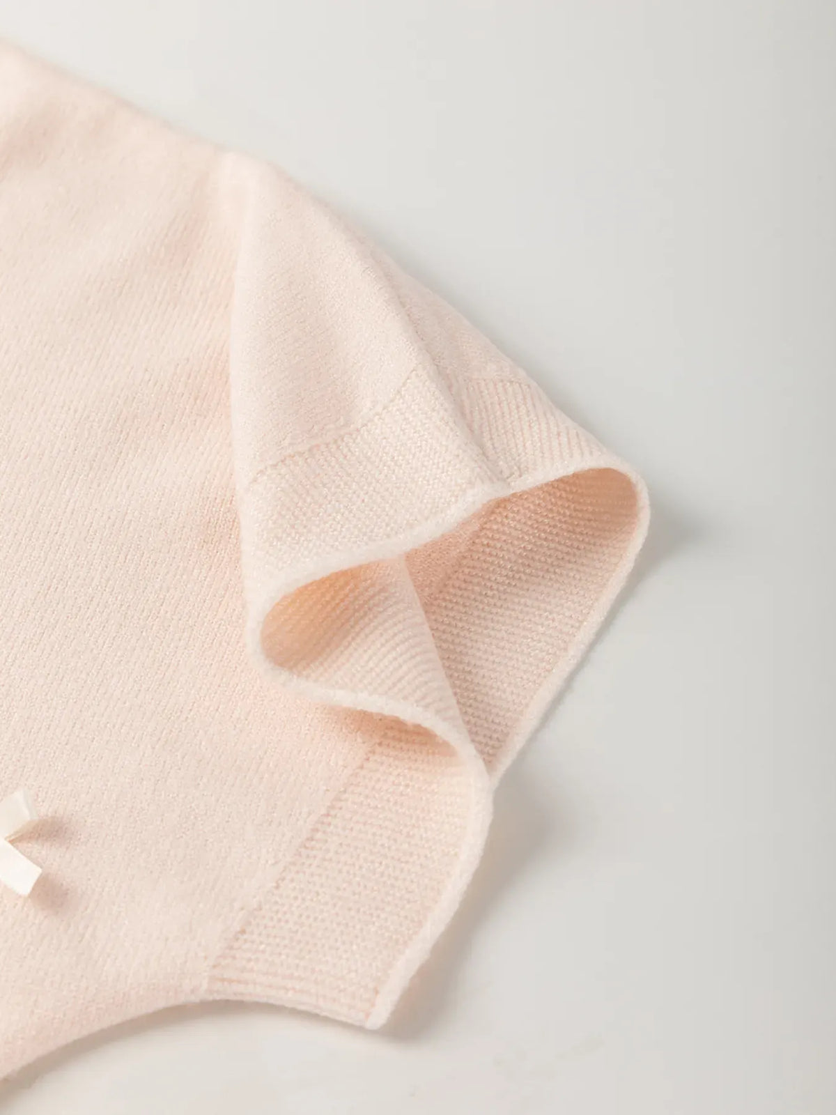 Pearl-Embellished Bow-Detail Short-Sleeve Sweater The Nichole Collection