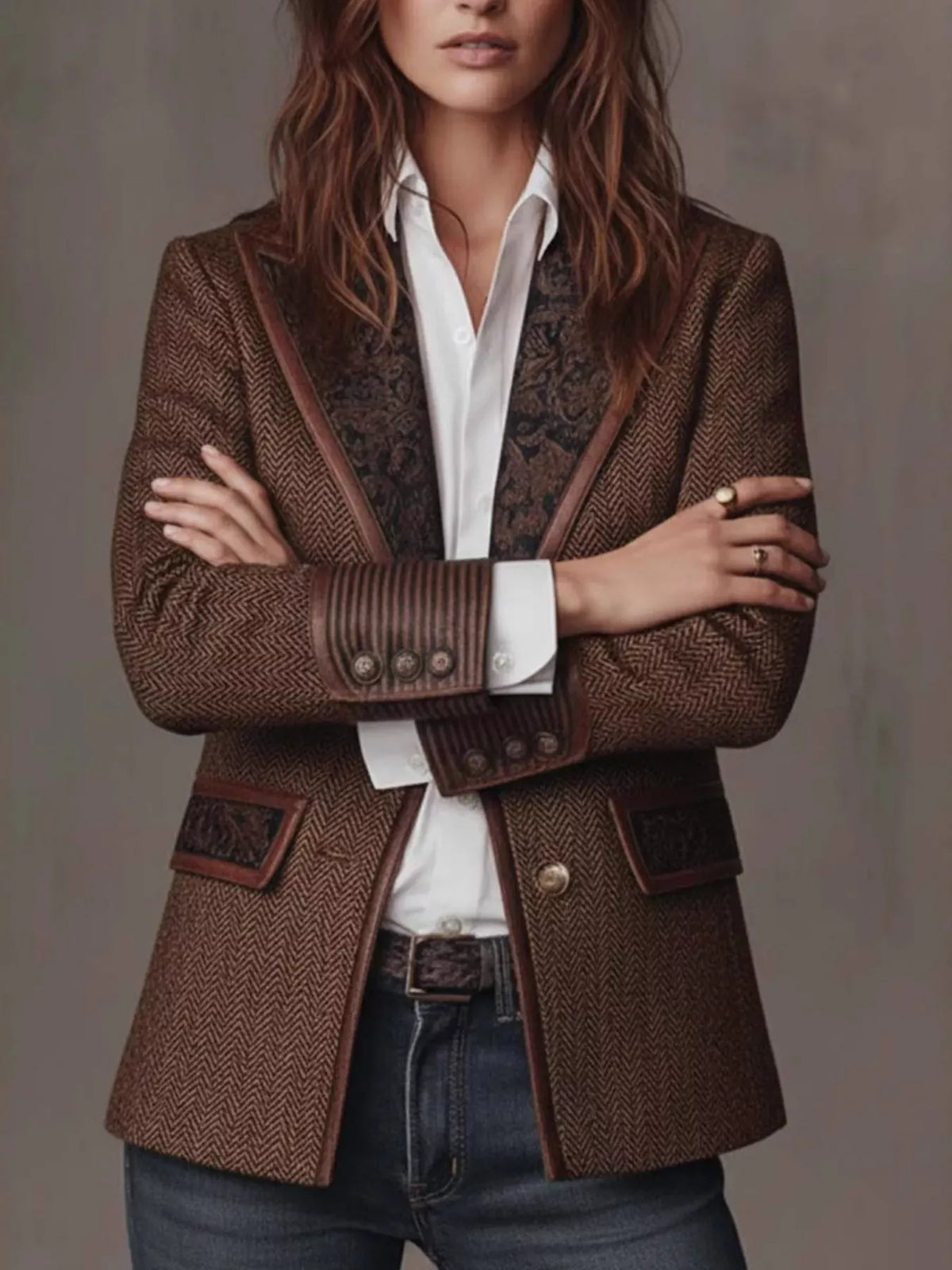 SAVILE HERRINGBONE TAPESTRY BLAZER The Nichole Collection - Official Site