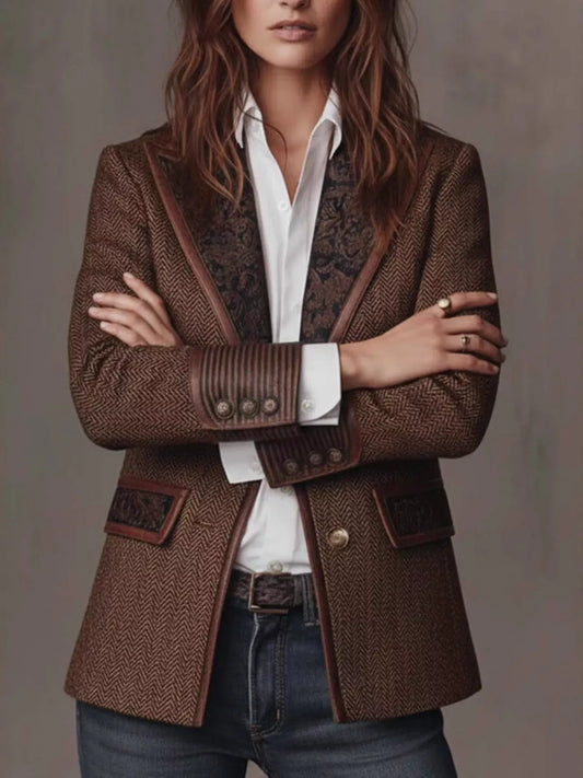 SAVILE HERRINGBONE TAPESTRY BLAZER The Nichole Collection - Official Site