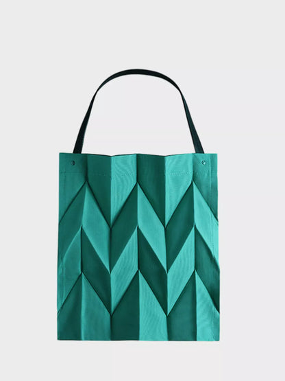 GEOMETRIC PLEATED CANVAS TOTE The Nichole Collection - Official Site