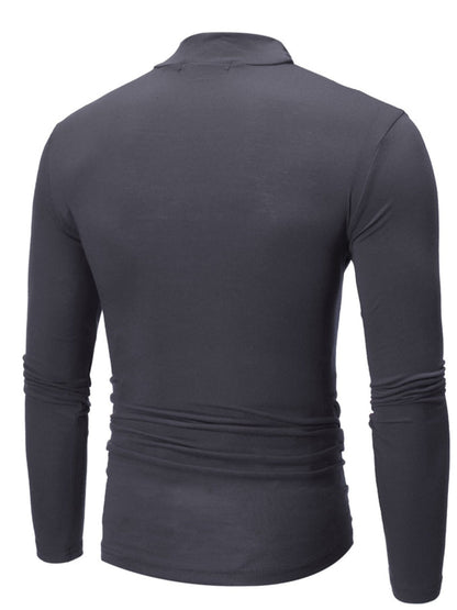 Men's Slim-Fit Mock-Neck Long-Sleeve Shirt Jonathan M Collection