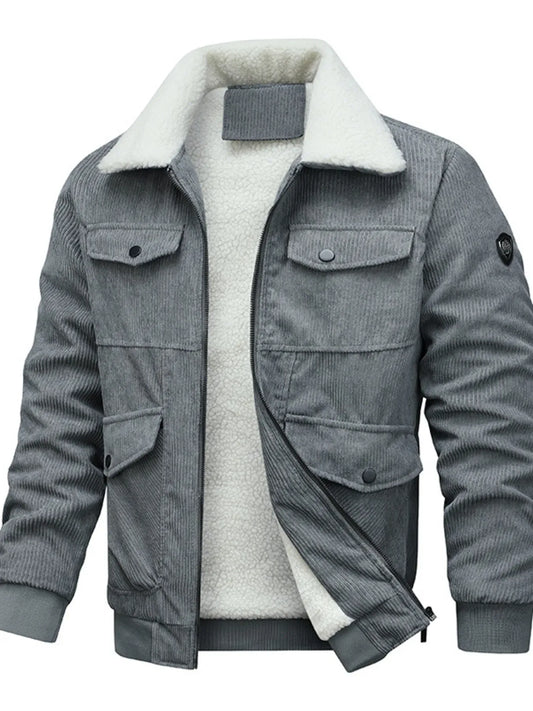 Men's Sherpa-Lined Corduroy Jacket Jonathan M Collection