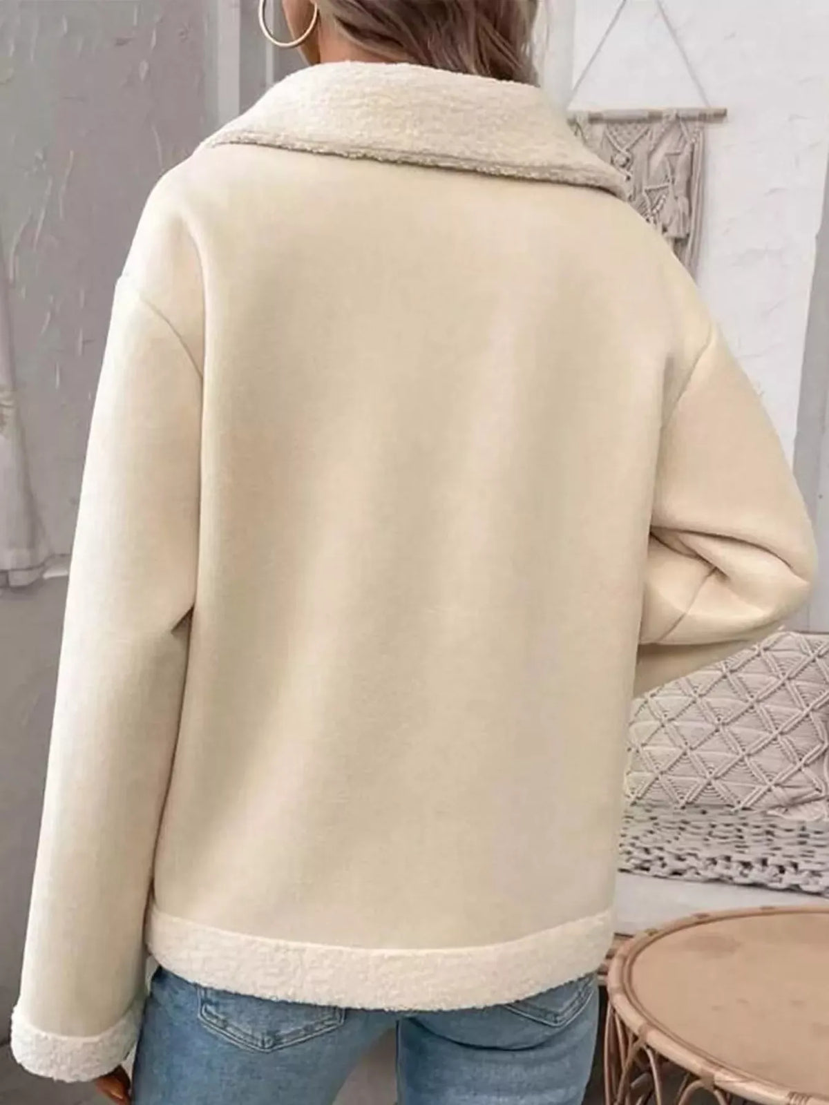 Cashmere-Blend Suede Sherpa Jacket The Nichole Collection