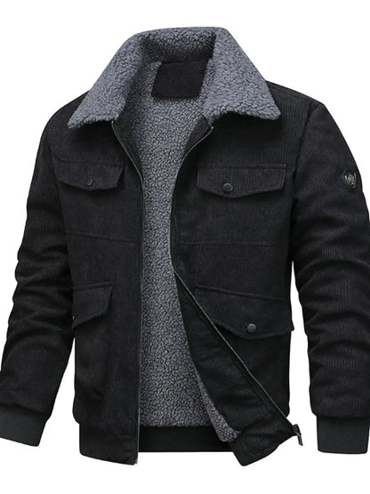 Men's Sherpa-Lined Corduroy Jacket Jonathan M Collection