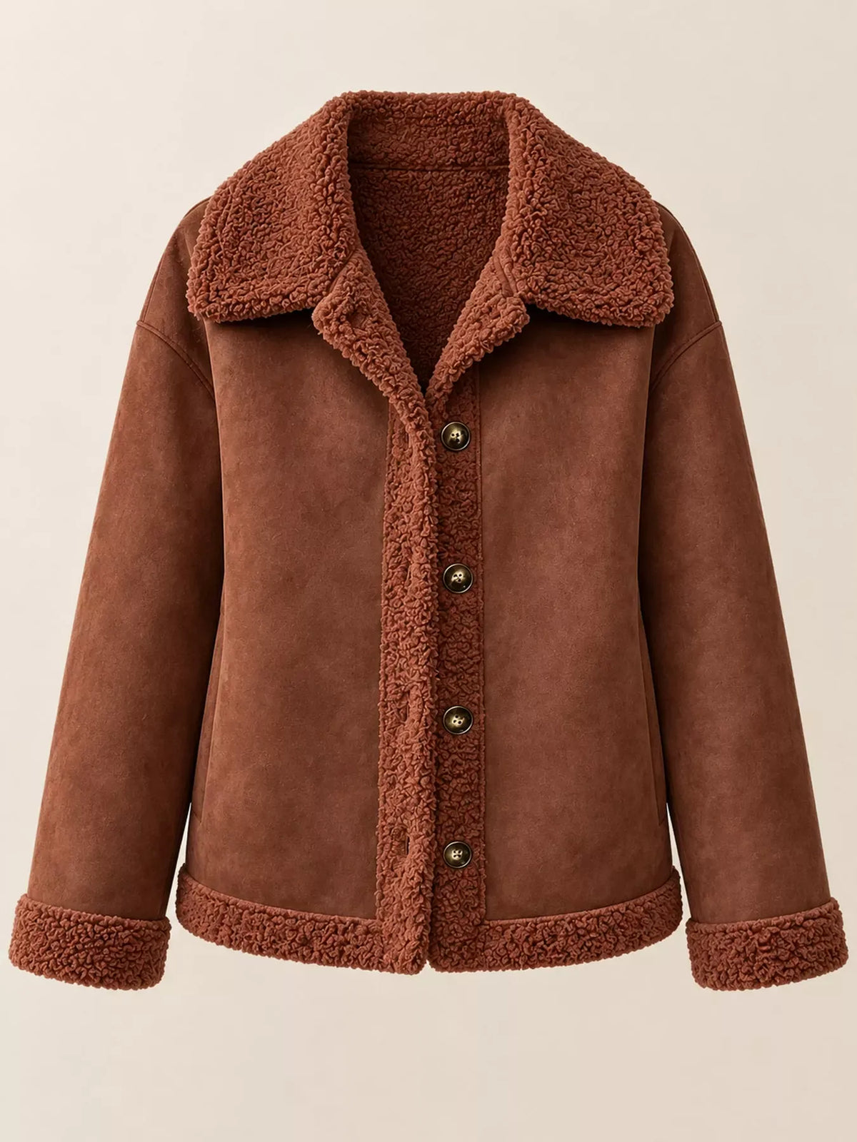 Cashmere-Blend Suede Sherpa Jacket The Nichole Collection