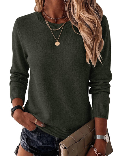 Wool Blend Crewneck Pullover Sweater