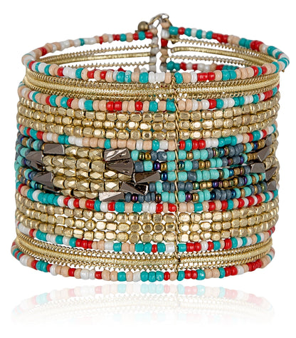 BOHEMIAN CUFF STACKABLE BEADED BRACELETS The Nichole Collection - Official Site