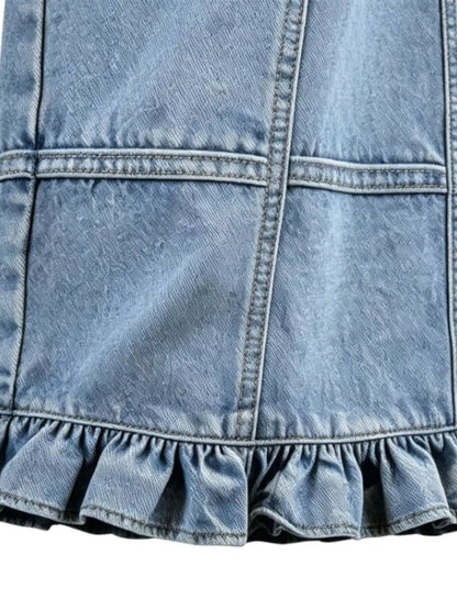 RUFFLE-HEM WIDE-LEG JEANS The Nichole Collection - Official Site