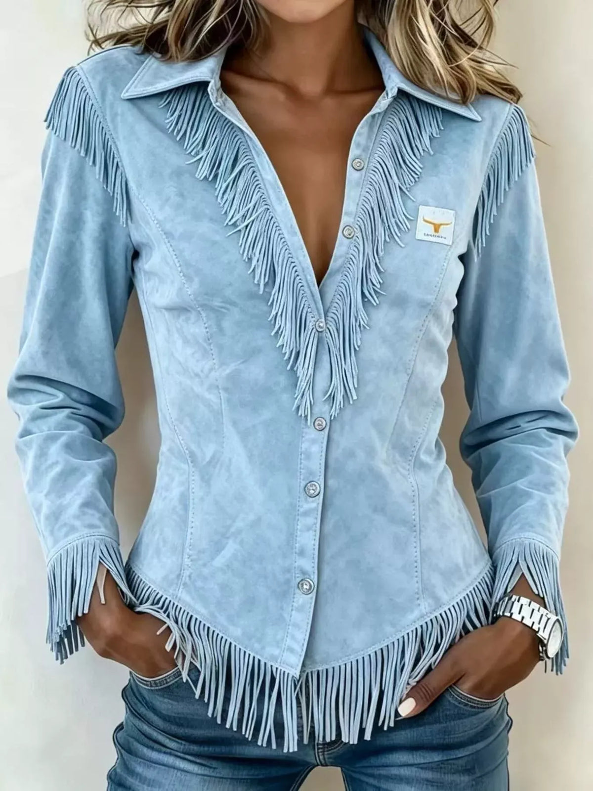 BUTTON FRONT FRINGE TOP The Nichole Collection - Official Site