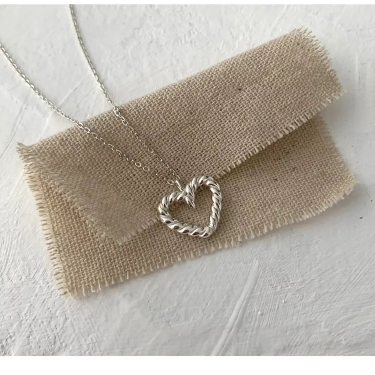 925 Sterling Silver Heart Necklace Necklace Silver / One Size The Nichole Collection