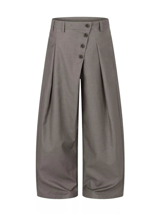 Men's Asymmetrical Button Wide-Leg Pants The Nichole Collection