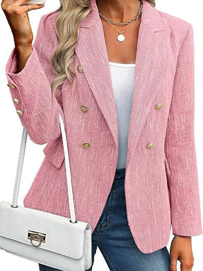 Double-Breasted Lapel-Collar Blazer The Nichole Collection - Official Site