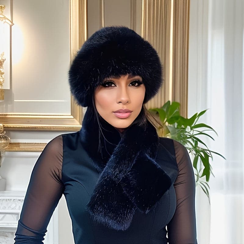 2pcs Set: Cozy Faux Fur Hat & Scarf Combo The Nichole Collection - Official Site