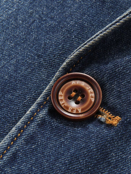 Men's Lapel-Collar Denim Blazer The Nichole Collection