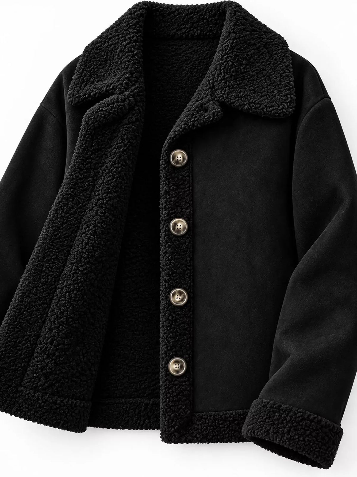 Cashmere-Blend Suede Sherpa Jacket The Nichole Collection