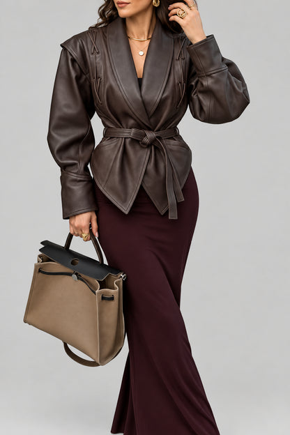 BELTED SHAWL-COLLAR JACKET The Nichole Collection - Official Site