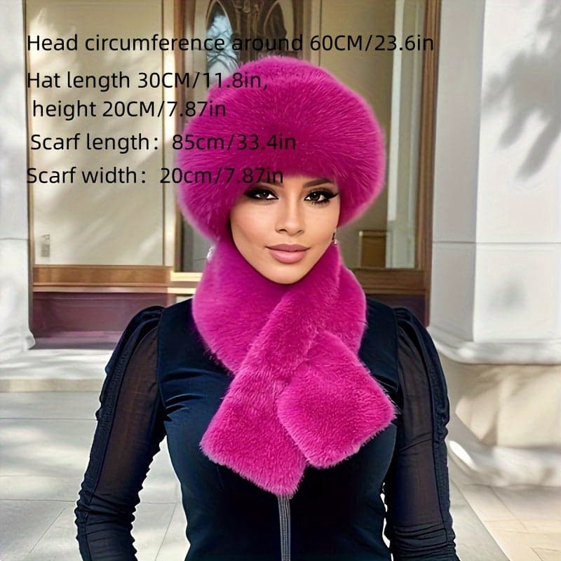2pcs Set: Cozy Faux Fur Hat & Scarf Combo The Nichole Collection - Official Site