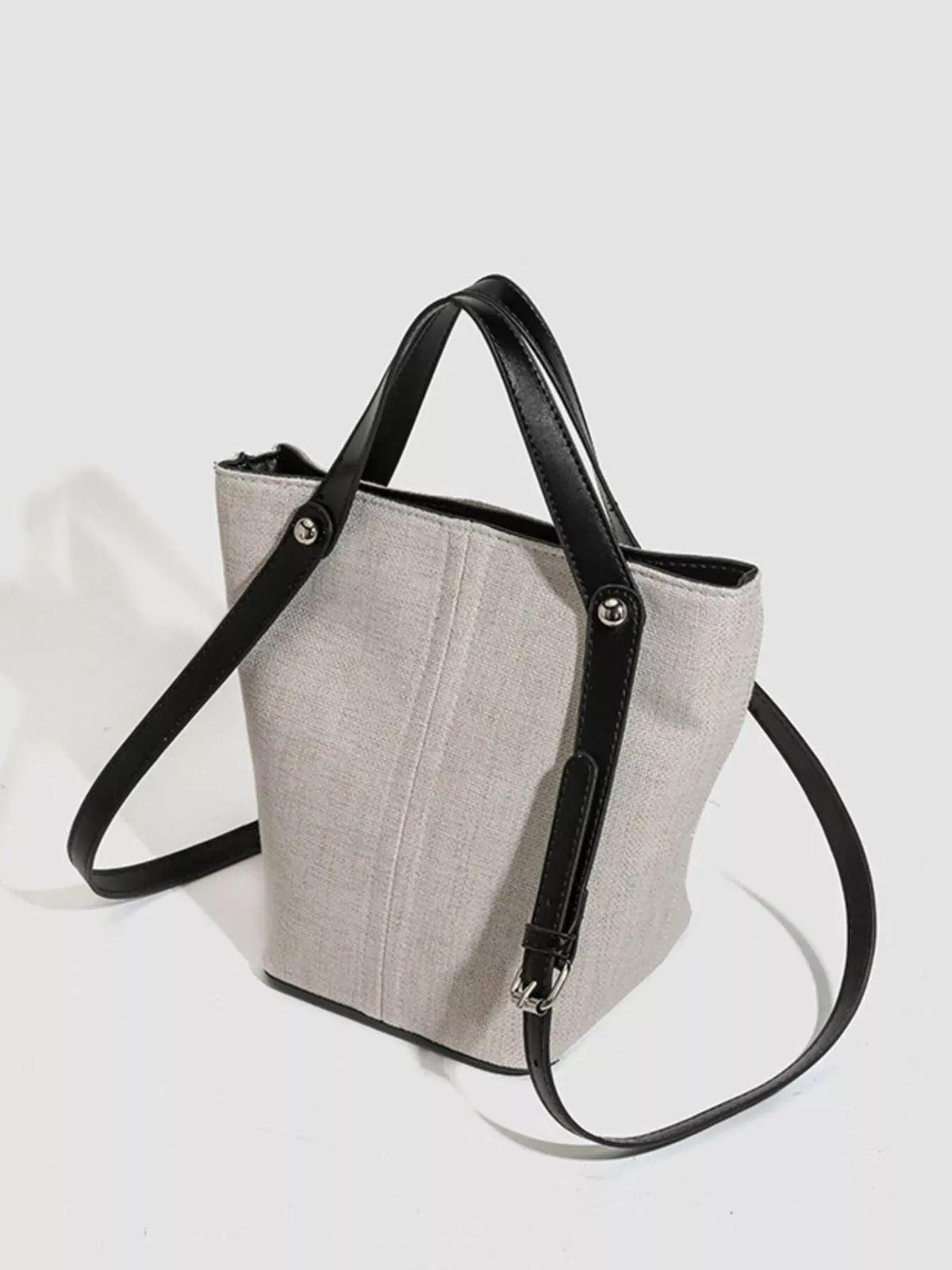 CANVAS CONTRAST-STRAP BUCKET TOTE The Nichole Collection - Official Site