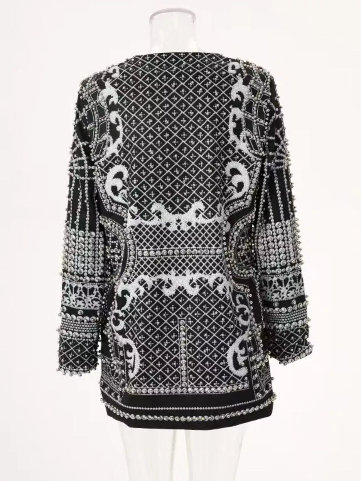 Pearl-Embellished One-Button Blazer The Nichole Collection
